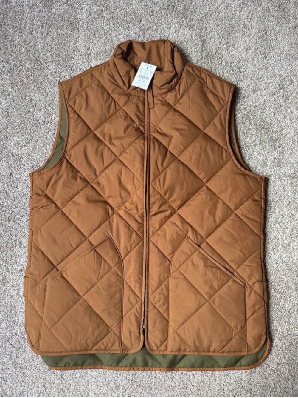 Jcrew Men's Quilted Puffer Vest - Brown